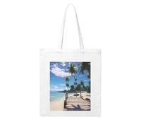 WHJDPP Paradise Beach Palm Trees Printing Woman Canvas Tote Bag Strong and durable for traveling, shopping, Daily One Size