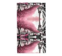 WHJDPP Paris Street Eiffel Tower Pink Floral Printed Towel Towels 27.5x16in Skin-Friendly Absorbent Fluffy and Soft for Bathroom, Beach, Outdoors