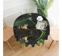 WHJDPP Peace Tree Frog Prints 60 Inch Round Table Throw - Waterproof Table Cover for Dining Table, Coffee Table, Party & Outdoor Use - Soft & Wrinkle Resistant Decor