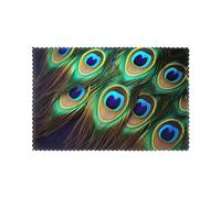 WHJDPP Peacock Feathers Prints Placemats Set of 6 12x18in - Durable Table Layers for Stylish Home, Hotel & Festive Gatherings