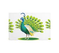 WHJDPP Peacock Opens its Screen Printing Placemats for Dining Table Set of 6 for Homes, and Banquets Easy to Clean at Room Temperature for Long-Lasting Use