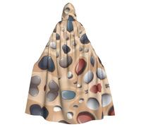 WHJDPP Pebbles In The Beach Picture Adult Hooded Cloak is a super large, comfortable, and durable Halloween hooded poncho