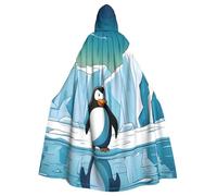 WHJDPP Penguin Antarctica Ice Printing Adult Hooded Cloak is a super large, comfortable, and durable Halloween hooded poncho