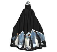 WHJDPP Penguins by the snowy mountains Printing Halloween Adult Hooded Cloak No Zipper, Comfortable & Durable for Role-Playing