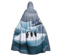 WHJDPP Penguins On The Iceberg Printing Adult Hooded Cloak is a super large, comfortable, and durable Halloween hooded poncho