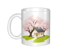 WHJDPP People under the flower trees Picture mug ceramic Mugs for cappuccino, latte, cereal, yogurt, milk, hot or cold drinks Micro-wave oven