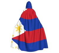WHJDPP Philippine flag Printing Adult Hooded Cloak is a super large, comfortable, and durable Halloween hooded poncho