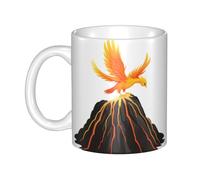 WHJDPP Phoenix on the volcano Picture mug ceramic Mugs for cappuccino, latte, cereal, yogurt, milk, hot or cold drinks Micro-wave oven