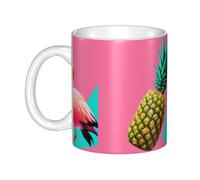 WHJDPP Pineapple Flamingo Picture mug ceramic Mugs for cappuccino, latte, cereal, yogurt, milk, hot or cold drinks Micro-wave oven