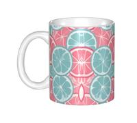 WHJDPP Pink Blue Citrus Slices Picture mug ceramic Mugs for cappuccino, latte, cereal, yogurt, milk, hot or cold drinks Micro-wave oven