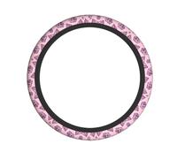 WHJDPP Pink Diamond Pattern Prints Steering Wheel Cover - Durable Neoprene Auto Throw for Better Grip & Protection, Universal Fit for Cars, Trucks, SUVs & ATVs, Easy Installation & Washable