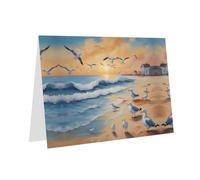 WHJDPP Pink Greeting Card airborne seagulls Printing 4x6in for Christmas, children's birthdays, Valentine's Day, wedding anniversaries, and party invitations