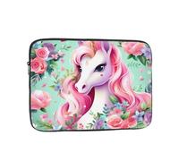 WHJDPP Pink Unicorn Prints Shockproof Portable Laptop Sleeve Bag 15 inch for Men and Women Business Travel, Office Daily Use