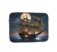 WHJDPP Pirate Sailboat Full Moon Pattern Portable Laptop Sleeve Case 17 inch for Shockproof Protection and Lightweight Travel