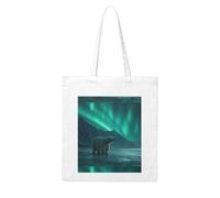 WHJDPP Polar Bear in the Northern Lights Picture Woman Canvas Tote Bag Strong and durable for traveling, shopping, Daily One Size