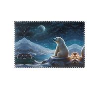 WHJDPP Polar Bear Looking At The Stars Prints Placemats Set of 6 12x18in - Durable Table Layers for Stylish Home, Hotel & Festive Gatherings