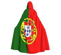 WHJDPP Portuguese flag Printed Halloween Adult Hooded Cape Cloak - Super Large Hooded Cloak No Zipper