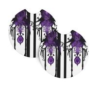 Whjdpp Purple Gothic Ghost Printing Car Interior Cup Holder Pad 2 Pc Waterproof & Quick for Cars, Trucks, Suvs, and Ships