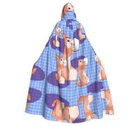WHJDPP rabbit holding the ball Printing Adult Hooded Cloak is a super large, comfortable, and durable Halloween hooded poncho