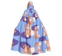 WHJDPP rabbit holding the ball Prints Halloween Adult Hooded Cloak for Costume Parties and Theme Events
