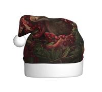 WHJDPP Rabbit Pomegranate Picture Men's and women's plush Christmas hats, adult New Year's holiday party caps
