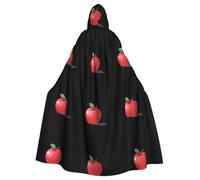 WHJDPP Red apple Printed Halloween Adult Hooded Cape Cloak - Super Large Hooded Cloak No Zipper