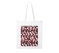 WHJDPP Red Camo Picture Woman Canvas Tote Bag Strong and durable for traveling, shopping, Daily One Size