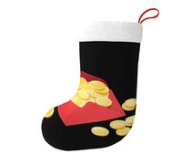 Whjdpp Red Envelope Filled with Gold Coins Printing Double-Sided Printed Christmas Socks for Large-Capacity Holiday Party Indoor Decorations