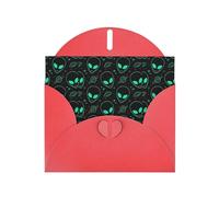 WHJDPP Red Greeting Card Aliens Printing 4x6in for Christmas, children's birthdays, Valentine's Day, wedding anniversaries, and party invitations