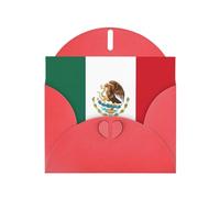 WHJDPP Red Greeting Card Flag of Mexico Printing 4x6in for Christmas, children's birthdays, Valentine's Day, wedding anniversaries, and party invitations