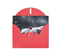 WHJDPP Red Greeting Card Ladybug on Daisy Flower Printing 4x6in for Christmas, children's birthdays, Valentine's Day, wedding anniversaries, and party invitations
