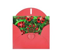 WHJDPP Red Greeting Card Red Ladybug Printing 4x6in for Christmas, children's birthdays, Valentine's Day, wedding anniversaries, and party invitations