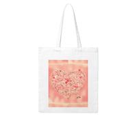 WHJDPP Red Heart Flowers Printing Woman Canvas Tote Bag Strong and durable for traveling, shopping, Daily One Size