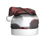WHJDPP Red Railroad Picture Christmas Hat for Adult for Christmas, Halloween, New Year, sales, promotions