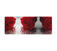 WHJDPP Red Rose Flower Prints Extended Mouse Pad 12x31.5in