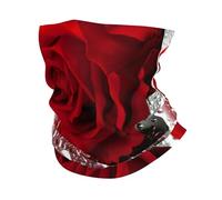 WHJDPP Red Rose Flower Prints Multi-Functional Sport Headwear - Seamless Neck Gaiter for Hiking, Cycling & Beach Fun - Soft, Breathable, Quick-Dry Tube Scarf