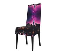 WHJDPP Removable dining chair cover New York Night Sky Picture soft and comfortable for banquet and ceremony restaurant chairs