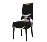 WHJDPP Removable dining chair cover White dove on the fountain Picture soft and comfortable for banquet and ceremony restaurant chairs