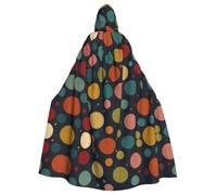 WHJDPP Retro polka dots Picture Adult Hooded Cloak is a super large, comfortable, and durable Halloween hooded poncho