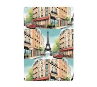 WHJDPP Romantic Paris Eiffel Tower Bycicle Printed Tin decorative painting 8x12in Made of tinplate, wear-resistant and durable