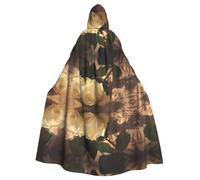 WHJDPP Romantic Roses Prints Hooded Cloak Throw for Costumes - Durable Long Hooded Cape