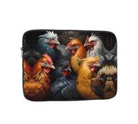 WHJDPP Roosters Dressed in Many Colors Pattern Portable Laptop Sleeve Case 10 inch for Shockproof Protection and Lightweight Travel