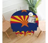 WHJDPP Round Decorative Tablecloth - 60 in Arizona Flag Picture Soft Wrinkle-Resistant for Dining Tables and Parties