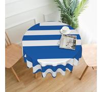 WHJDPP Round Decorative Tablecloth - 60 in Greek flag Picture Soft Wrinkle-Resistant for Dining Tables and Parties