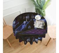 WHJDPP Round Decorative Tablecloth - 60 in Halloween Haunted Picture Soft Wrinkle-Resistant for Dining Tables and Parties