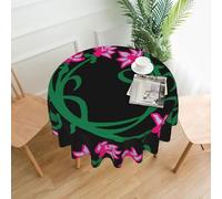 WHJDPP Round Decorative Tablecloth - 60 in Lotus Flower Namaste Picture Soft Wrinkle-Resistant for Dining Tables and Parties