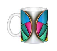 WHJDPP Round palette Printed mug ceramic Mugs for cappuccino, latte, cereal, yogurt, milk, hot or cold drinks Micro-wave oven
