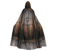 WHJDPP Rustic Stall Wooden Door Prints Hooded Cloak - Long, Comfortable Cosplay Throw
