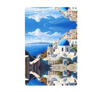 WHJDPP Santorini Greek Island sea View Printed Tin decorative painting 8x12in Made of tinplate, wear-resistant and durable