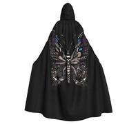 WHJDPP Science Butterfly Prints Halloween Adult Hooded Cloak for Costume Parties and Theme Events